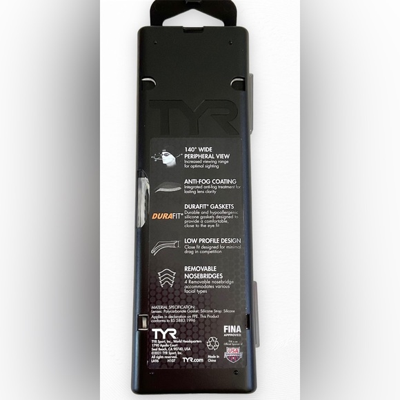 TYR BLACKOPS 140 EV RACING MIRROR GOOGLE- RAINBOW/ BLACK WITH SILVER MIRROR LENS - Picture 5 of 6